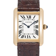 Cartier Tank Solo 3168 W5200024 2015 Con certificato, oro rosa 18k, quadrante argento, movimento al quarzo, 24 mm