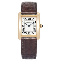 Cartier Tank Solo 3168 W5200024 2015 mit Zertifikat, 18 Karat Roségold, silbernes Zifferblatt, Quarzwerk, 24 mm