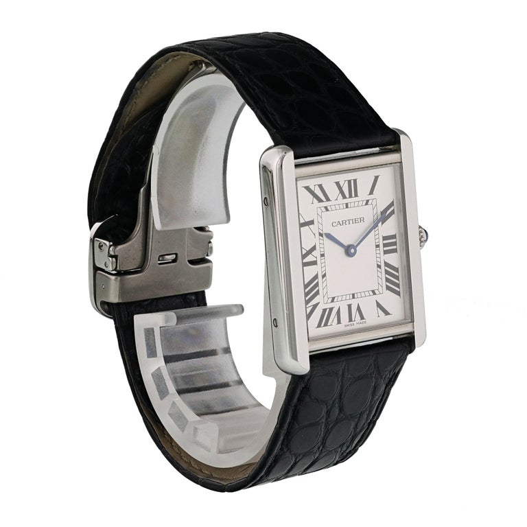 Cartier Tank Solo 3169 Stainless Steel Watch Box and Papers For Sale at ...