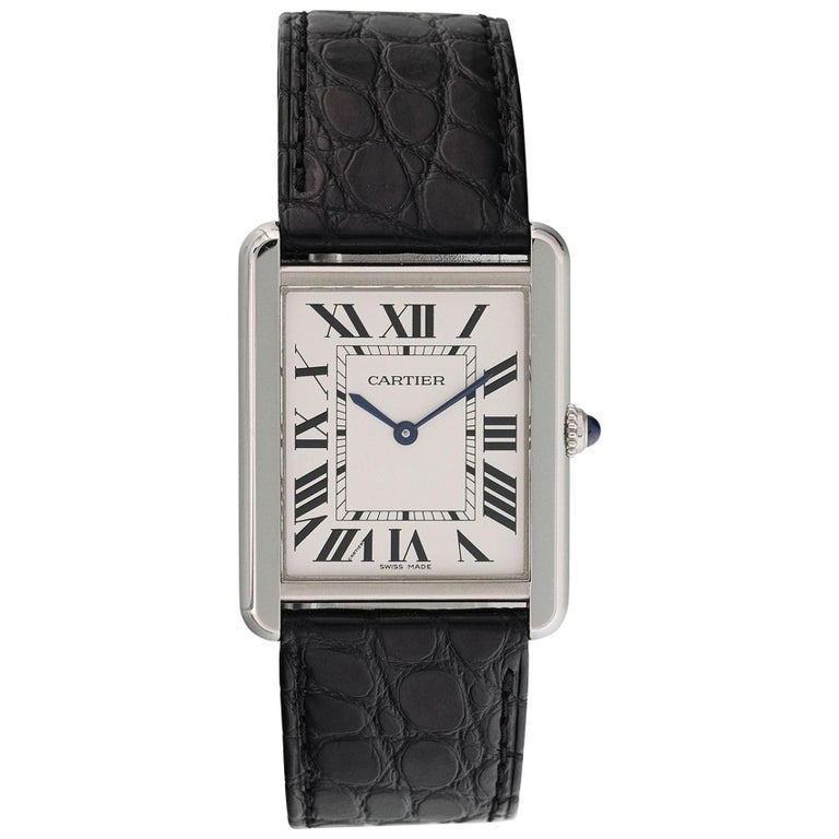 Cartier Tank Solo 3169 Stainless Steel Watch Box and Papers For Sale at ...
