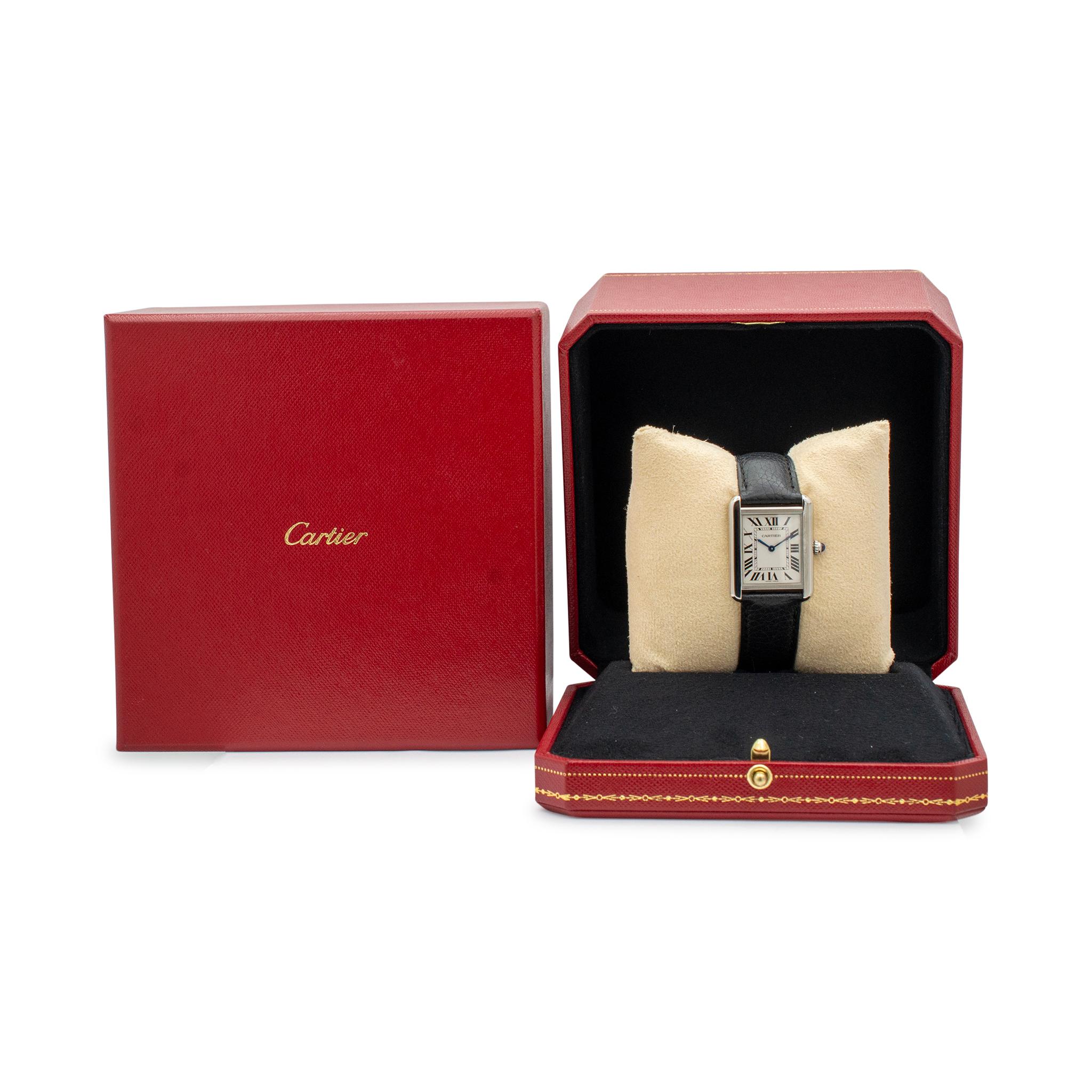 Cartier: Edelstahl-Quarz-Damenuhr Tank Solo 3170 24MM X 31MM 6