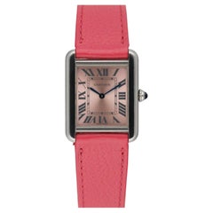 Cartier Tank Solo 3170 Pink Dial Ladies Watch