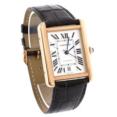 Cartier Tank Solo Automatic Watch Rose Gold and Alligator 31