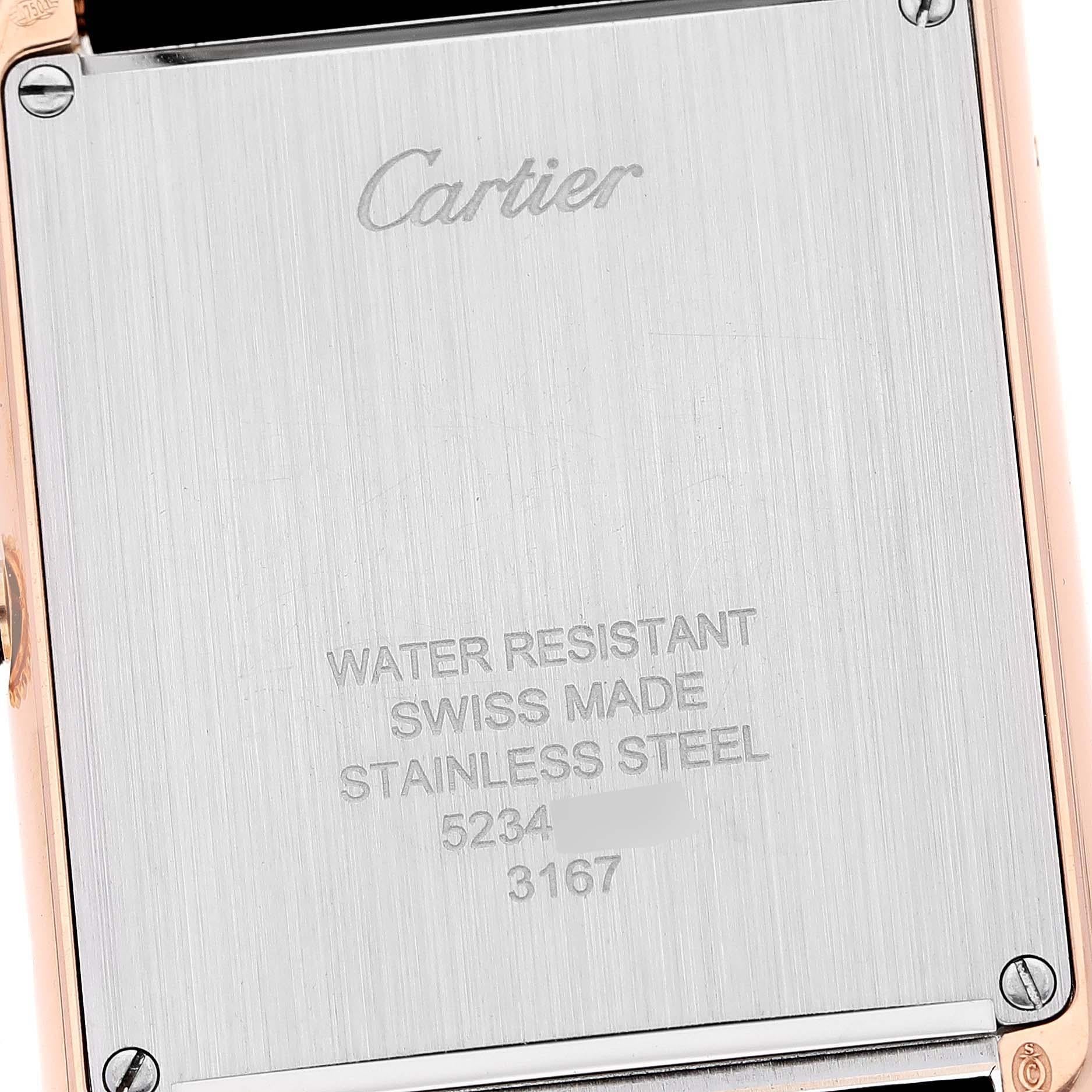 Cartier Tank Solo Large Rose Gold Steel Brown Strap Mens Watch W5200025 Card 2