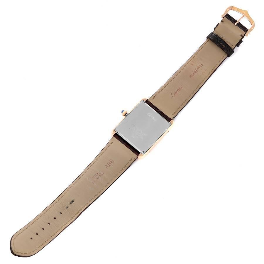 Cartier Tank Solo Large Rose Gold Steel Brown Strap Mens Watch W5200025 2