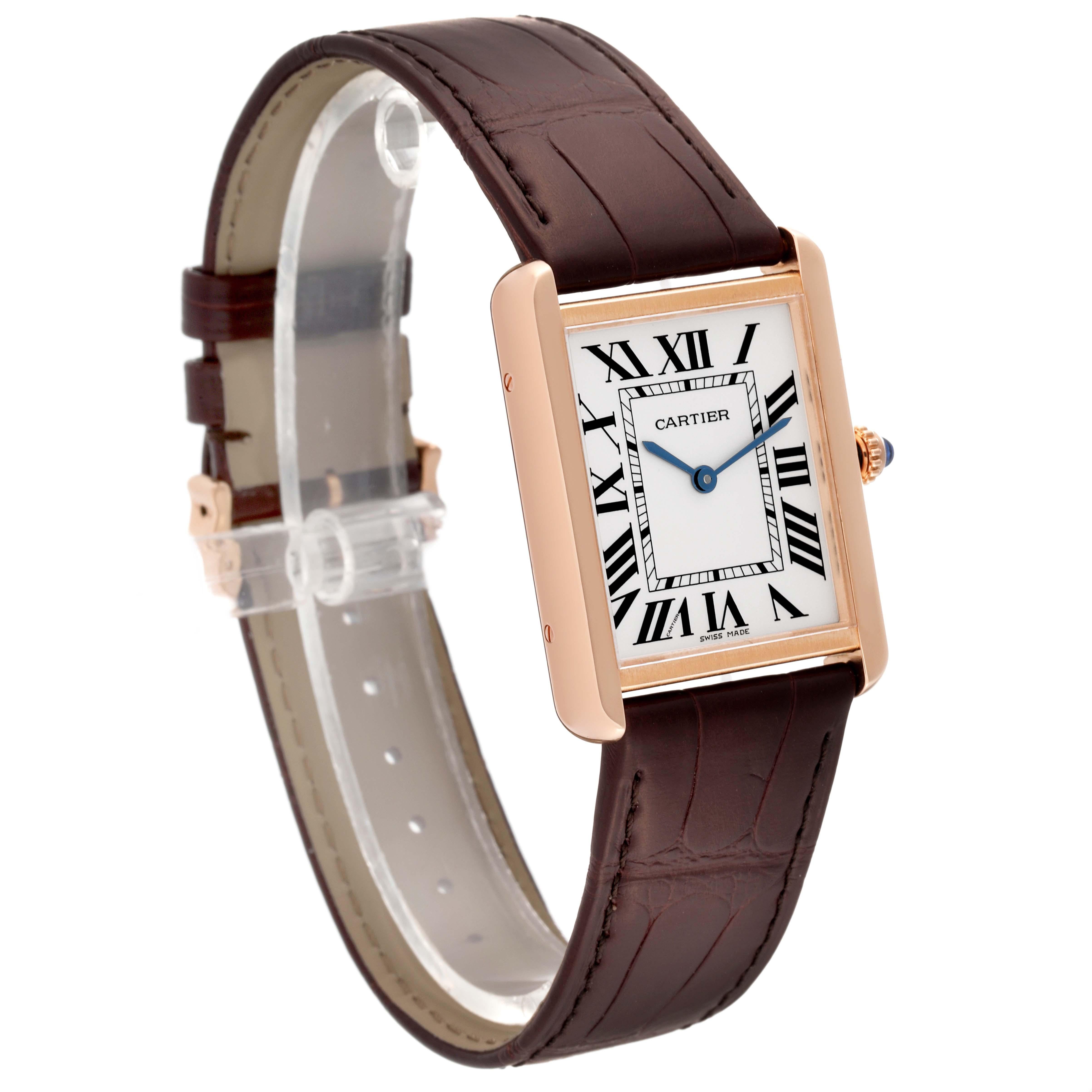 Cartier Tank Solo Large Rose Gold Steel Mens Watch W5200025 Card 1