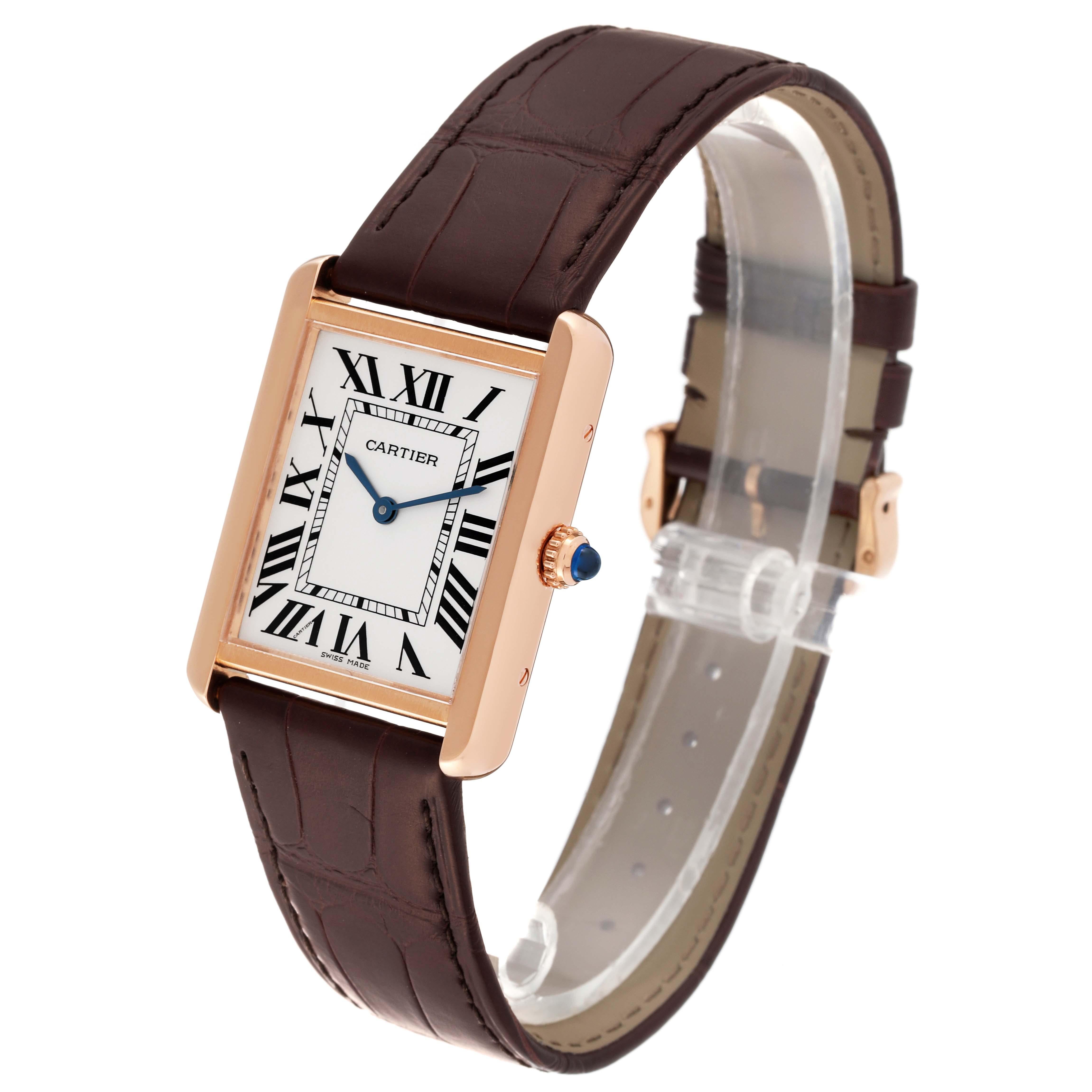 Cartier Tank Solo Large Rose Gold Steel Mens Watch W5200025 Card 3