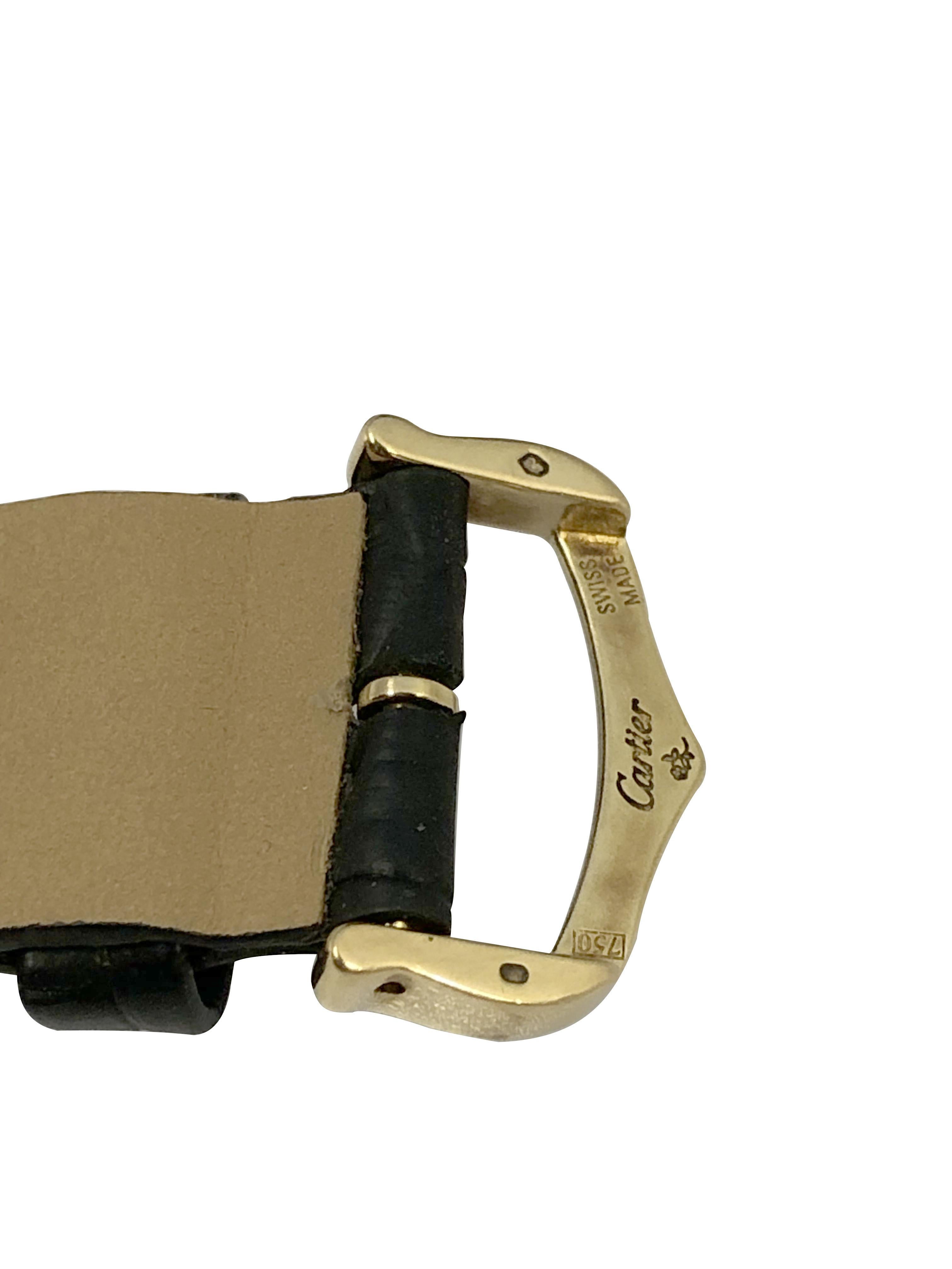 Cartier Tank Solo Large Yellow Gold and Steel Quartz Wrist Watch For Sale 1