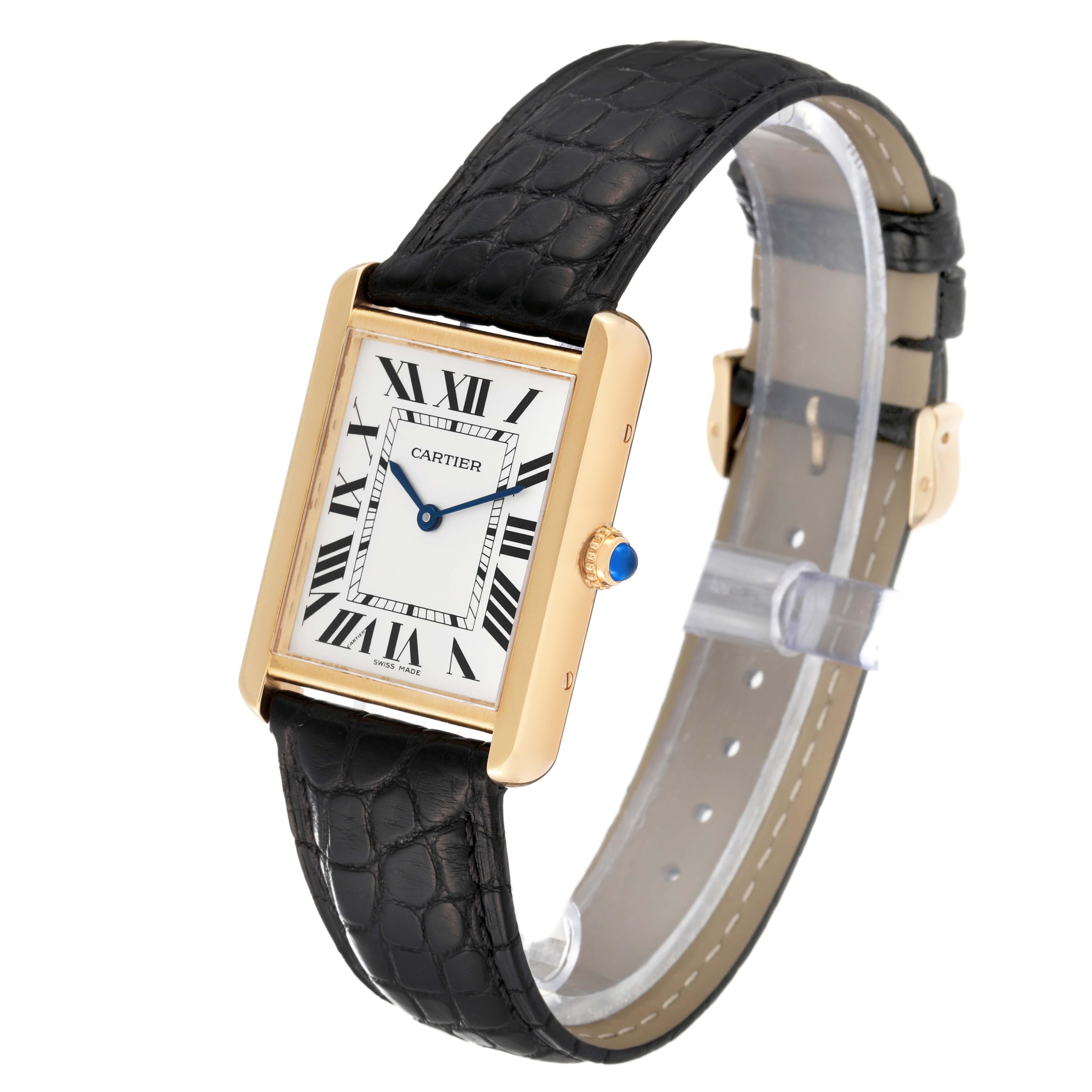 Cartier Tank Solo Large Yellow Gold Steel Mens Watch W5200004 Card 1