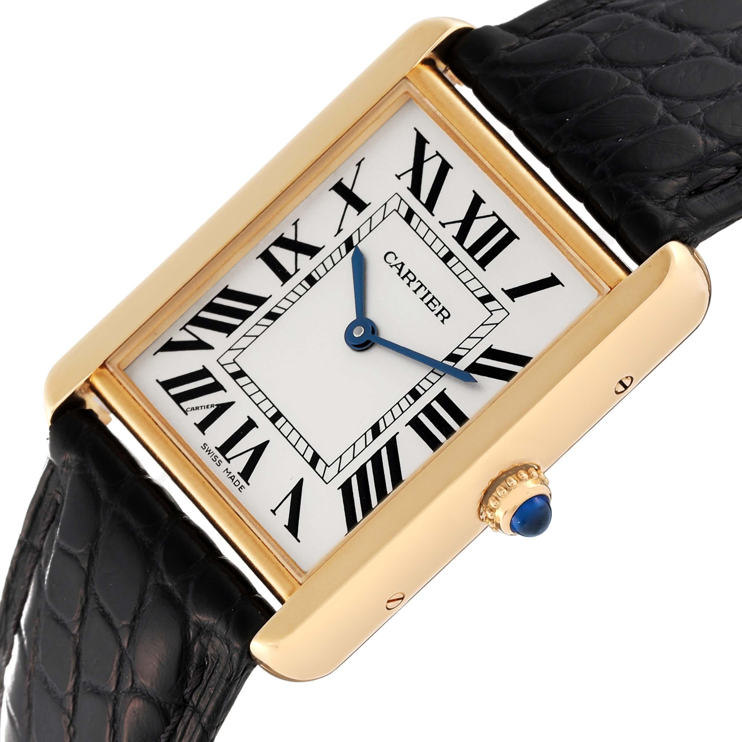 Cartier Tank Solo Large Yellow Gold Steel Mens Watch W5200004 Card 3