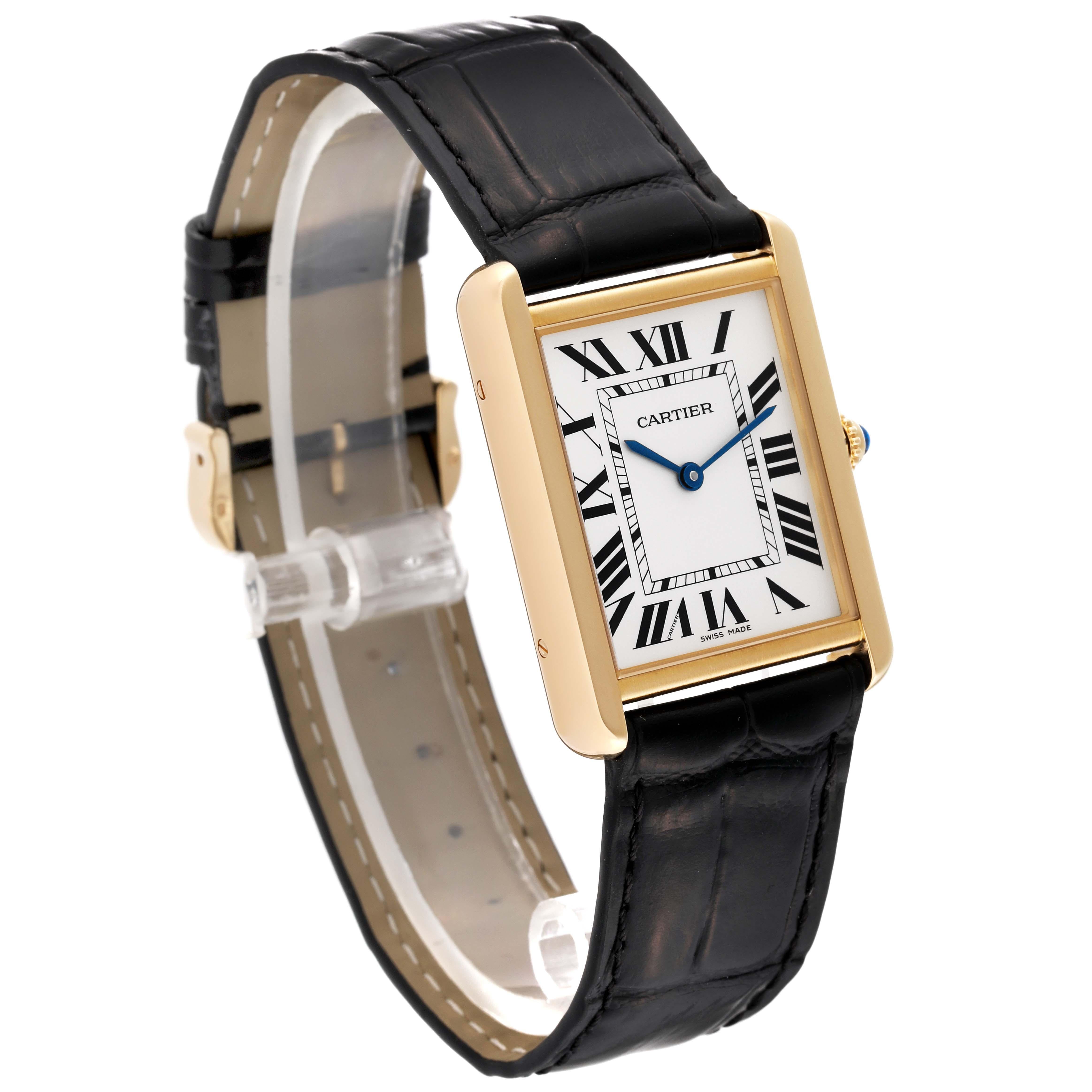 Cartier Tank Solo Large Yellow Gold Steel Mens Watch W5200004 Card 3