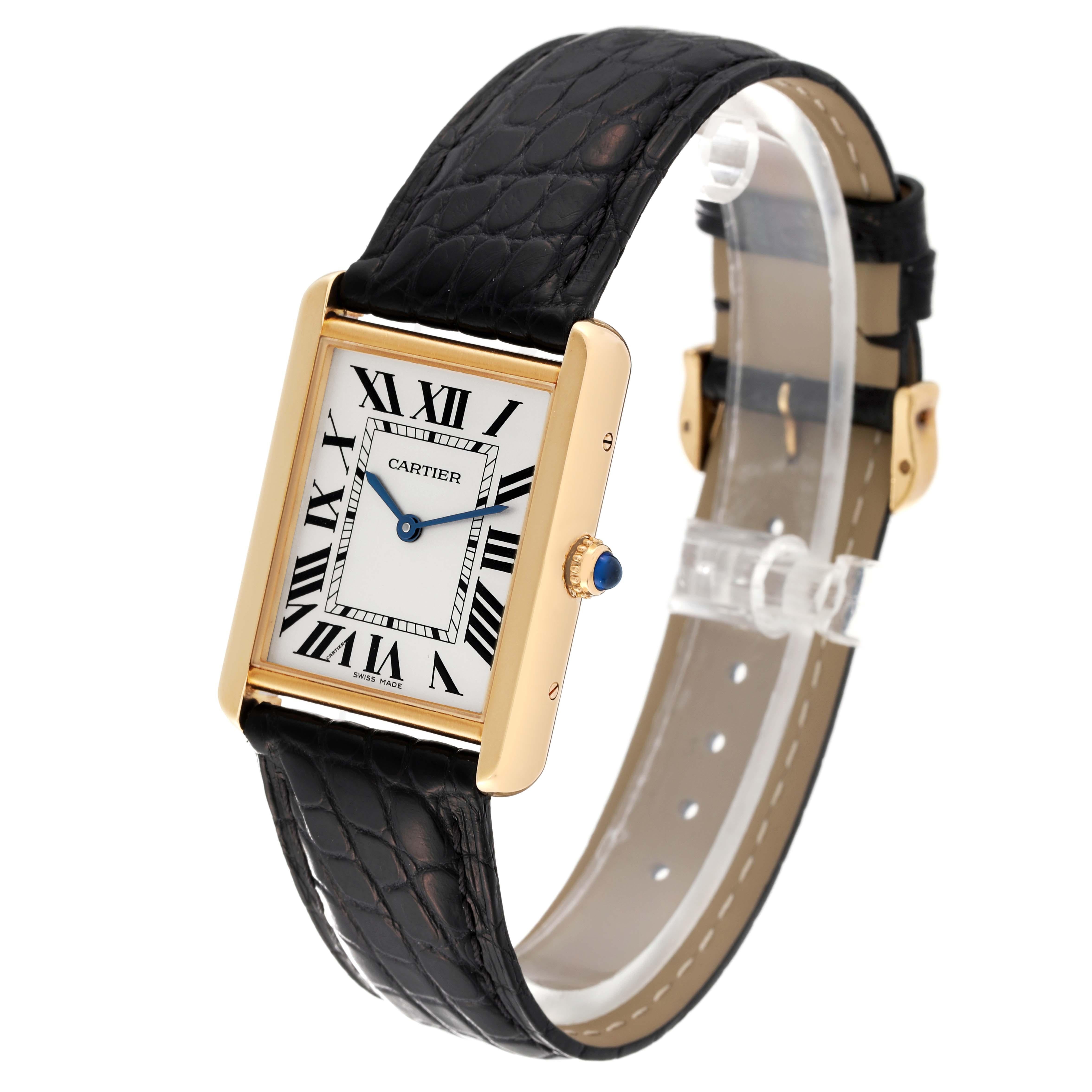 Cartier Tank Solo Large Yellow Gold Steel Mens Watch W5200004 Card 4