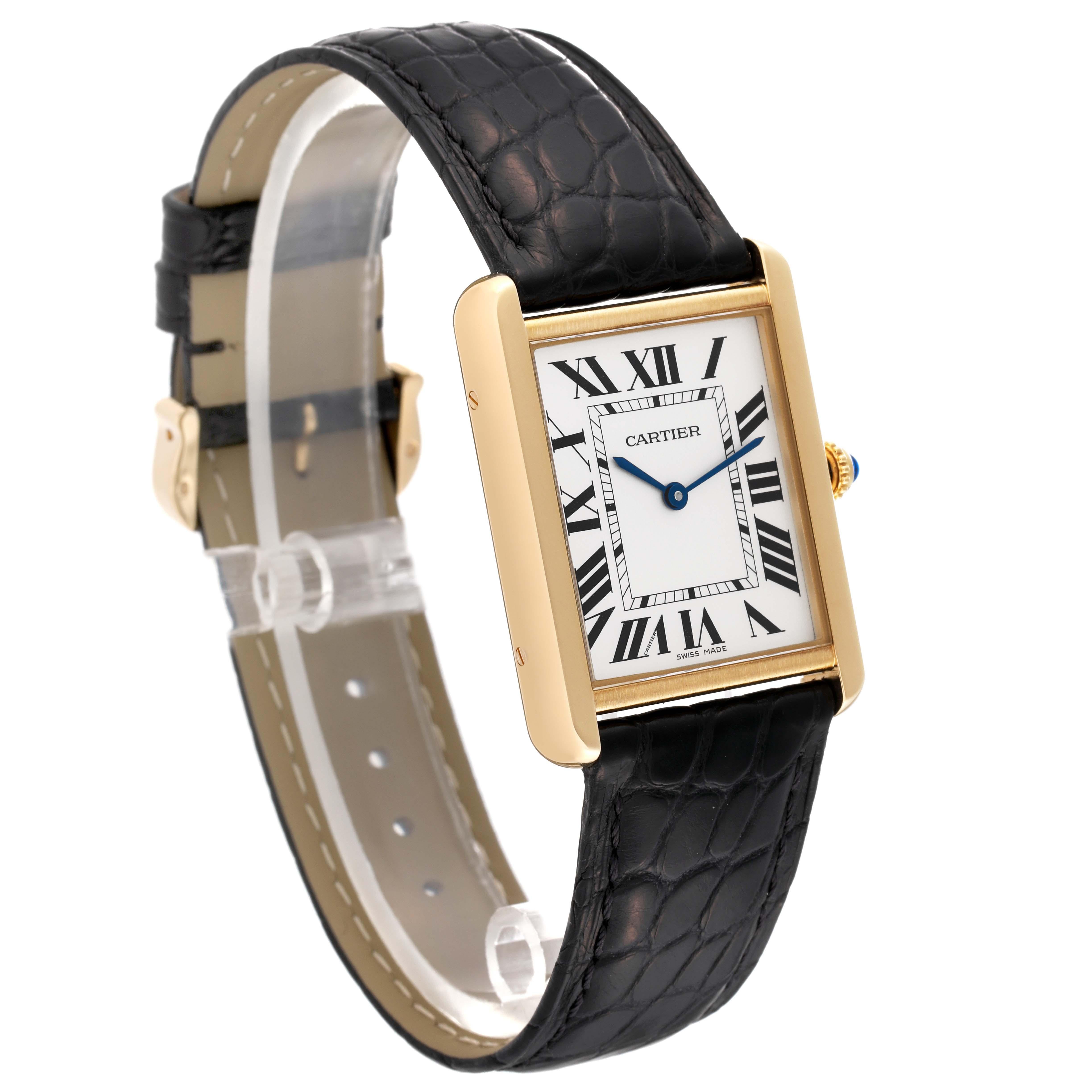 Cartier Tank Solo Large Yellow Gold Steel Mens Watch W5200004 Card 4
