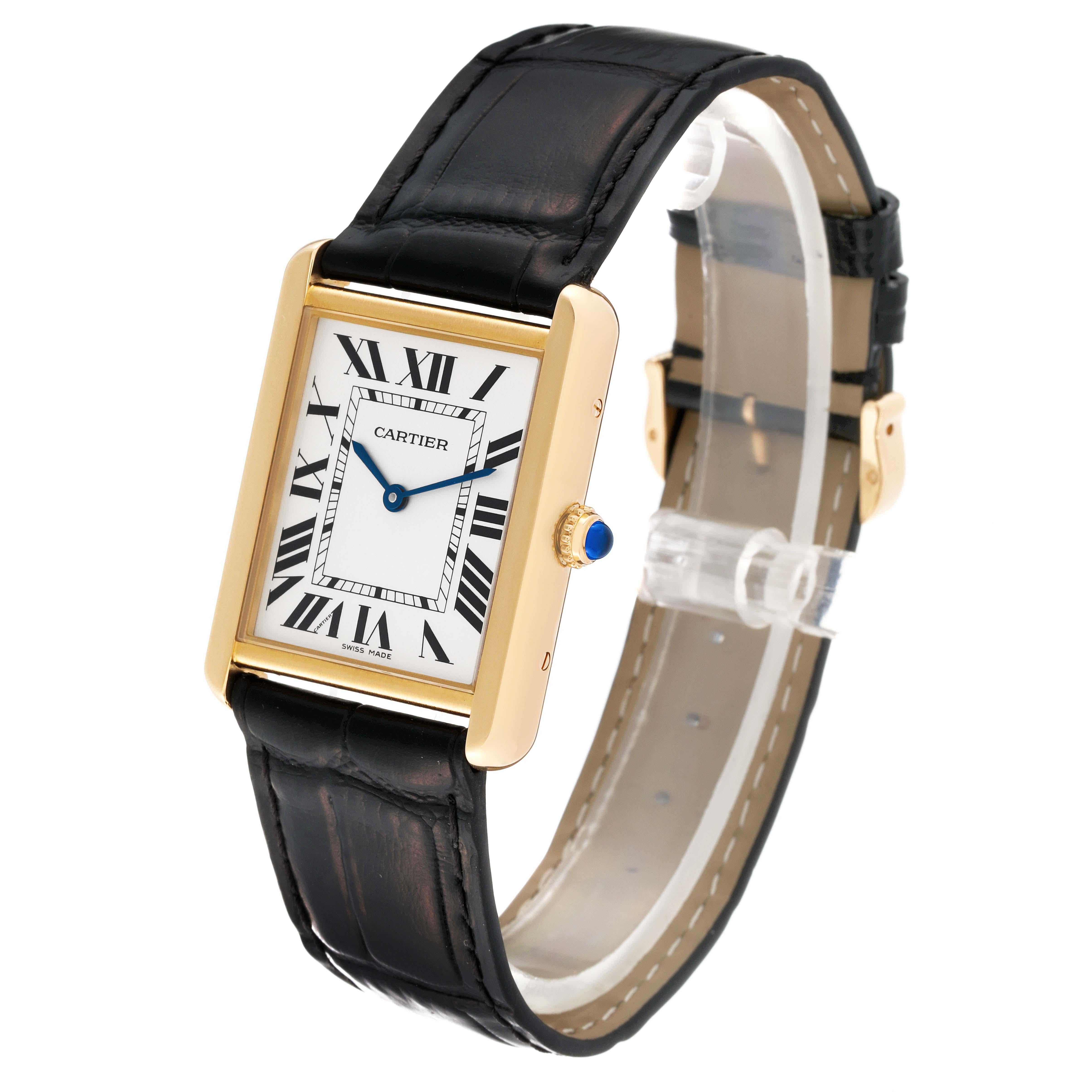 Cartier Tank Solo Large Yellow Gold Steel Mens Watch W5200004 Card 5