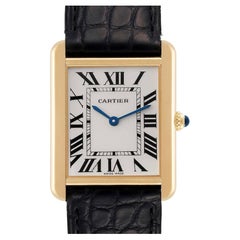 Cartier Tank Solo Large Yellow Gold Steel Mens Watch W5200004 Card