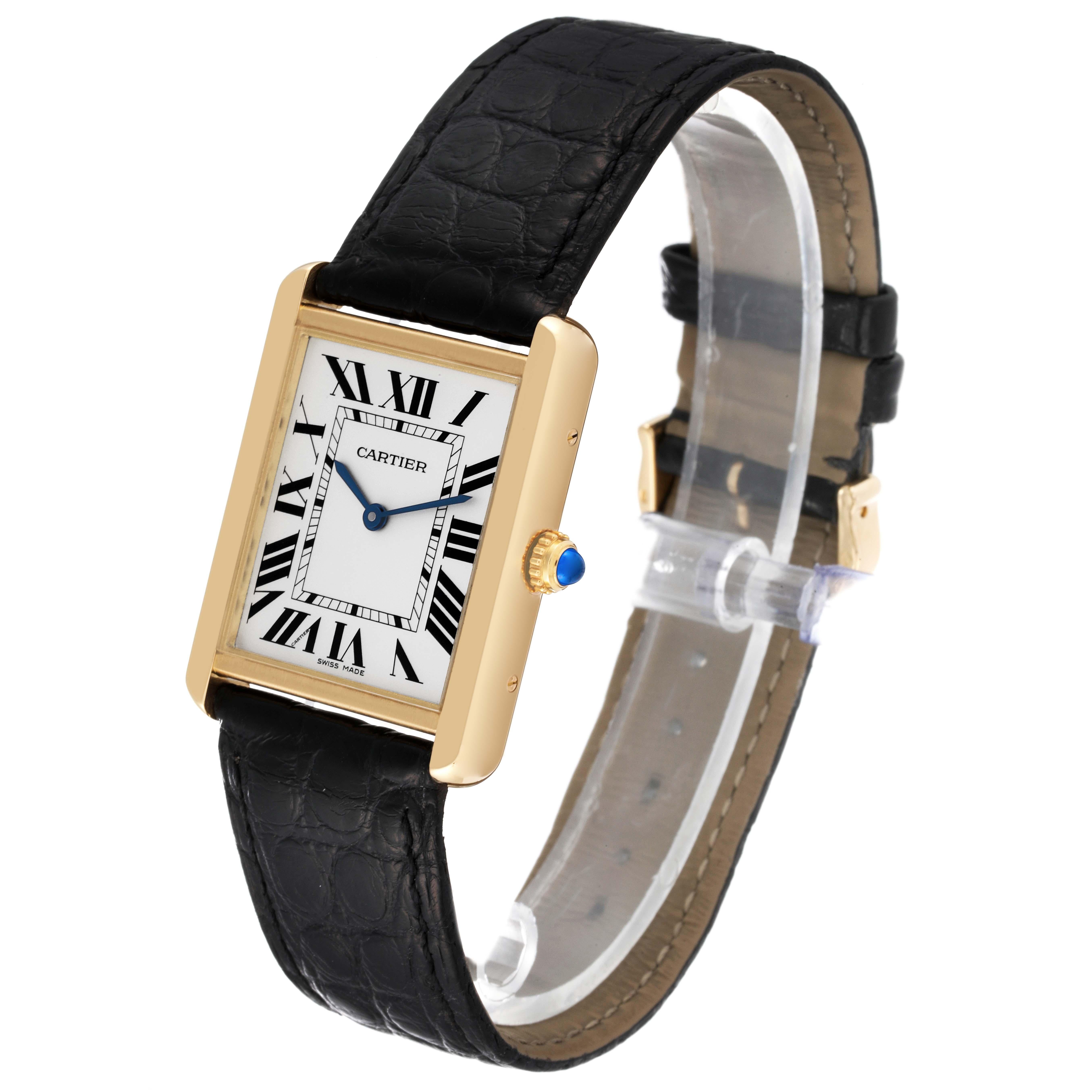 Cartier: Große Herrenuhr Tank Solo aus Gelbgold, W5200004 1