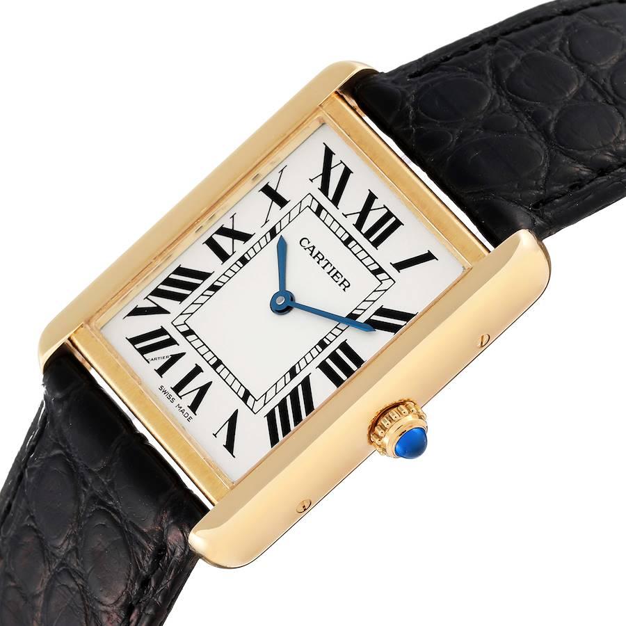 Cartier Tank Solo Large Yellow Gold Steel Mens Watch W5200004 1