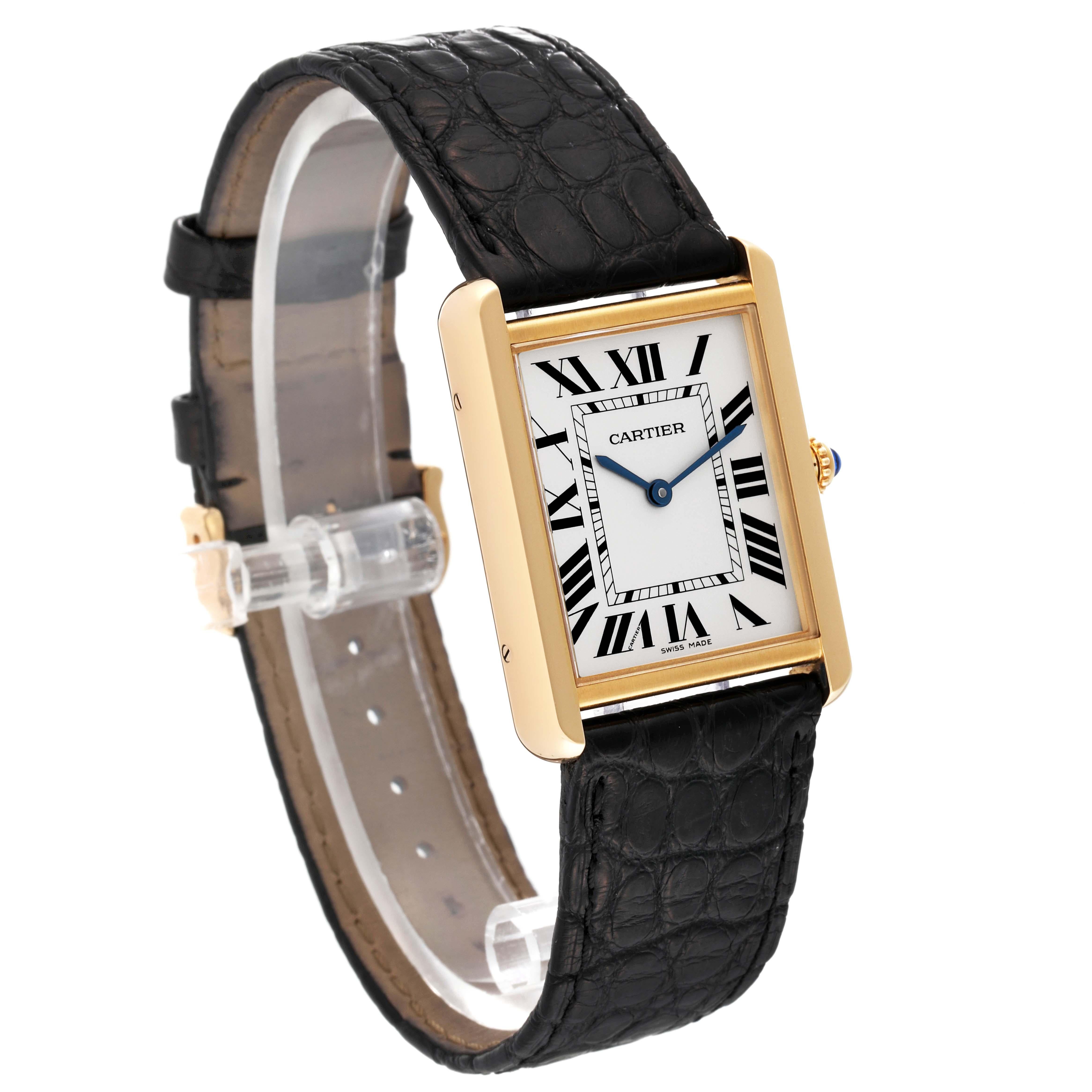 Cartier Tank Solo Large Yellow Gold Steel Mens Watch W5200004 For Sale 1