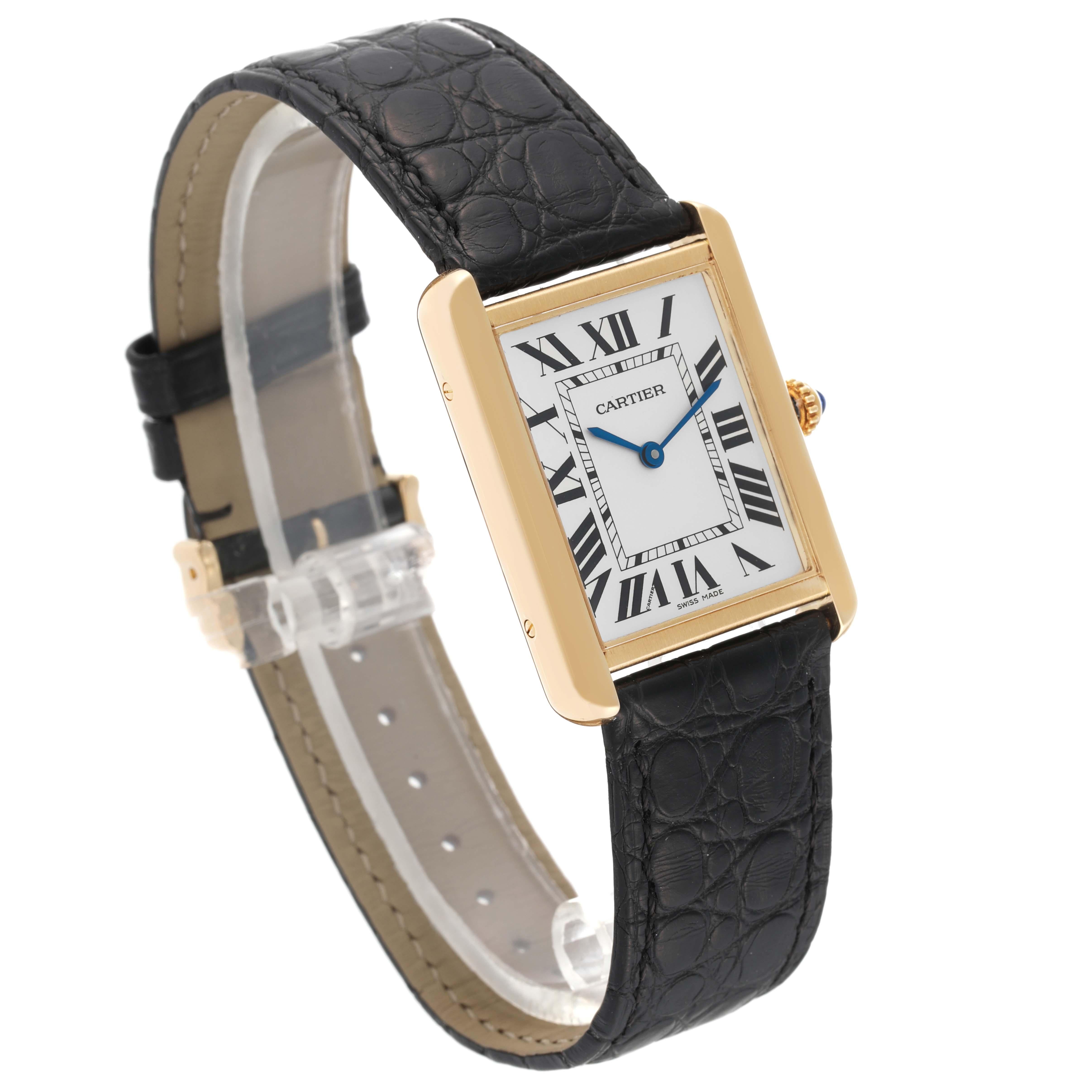 Cartier Tank Solo Large Yellow Gold Steel Mens Watch W5200004 For Sale 1