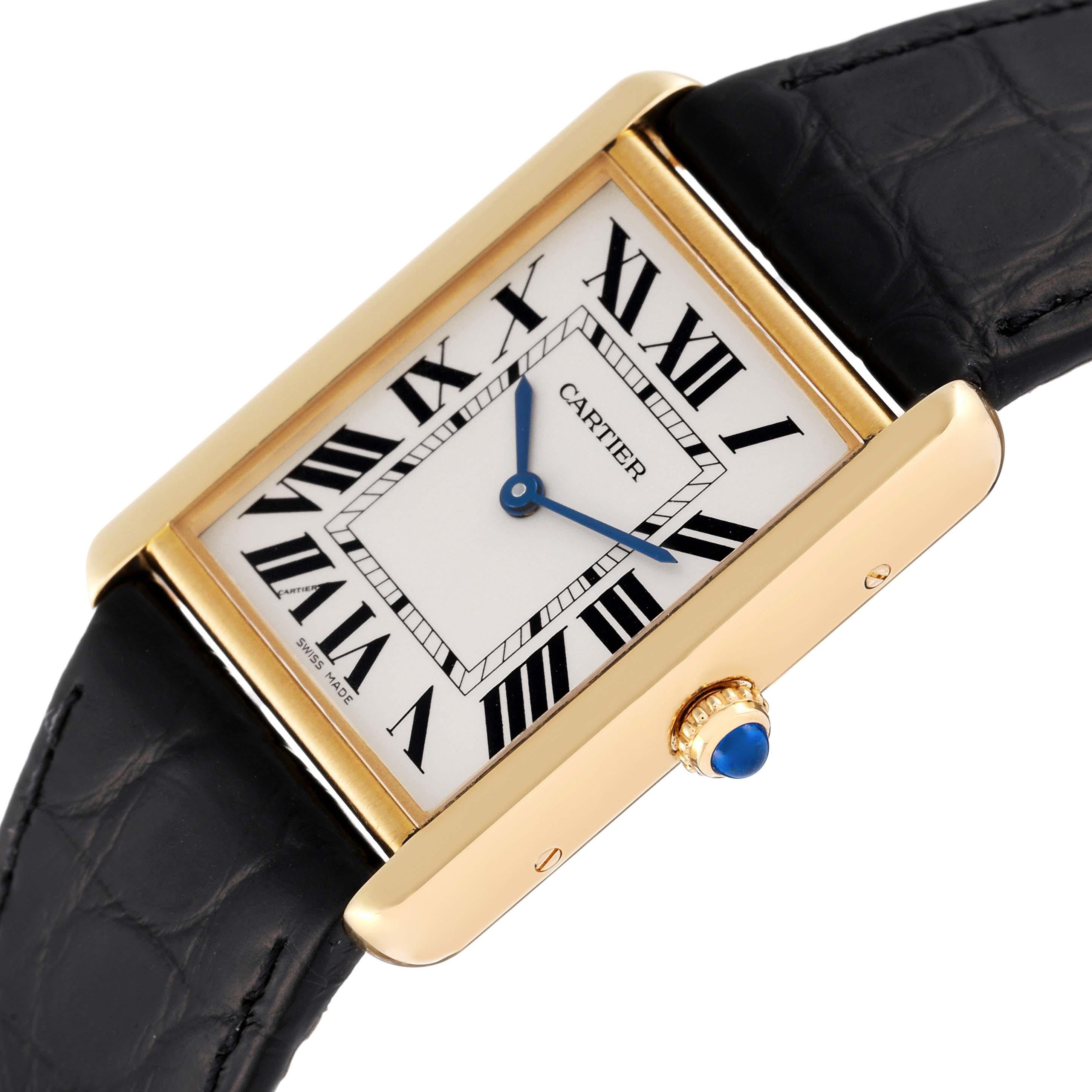 Cartier Tank Solo Large Yellow Gold Steel Mens Watch W5200004 2