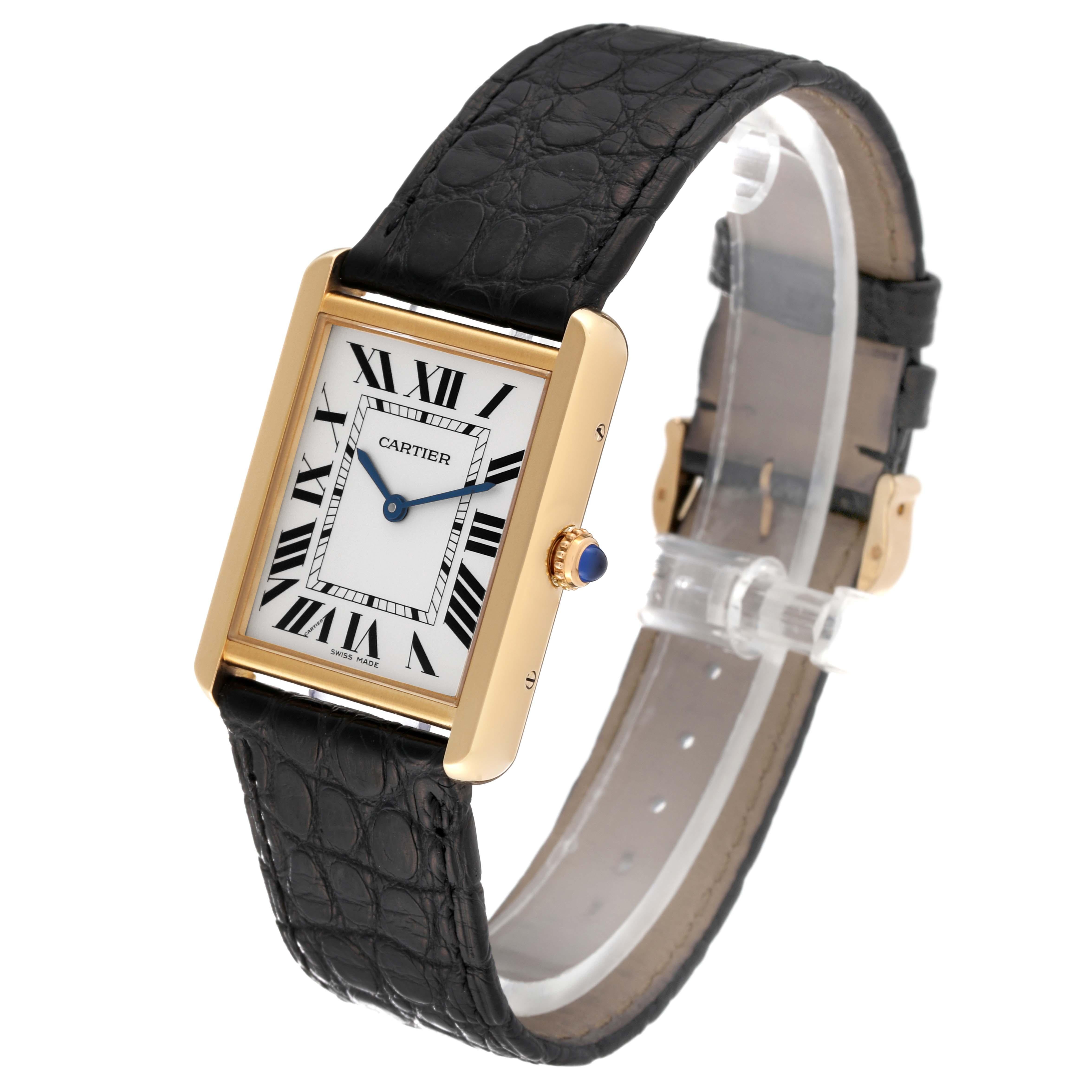 Cartier Tank Solo Large Yellow Gold Steel Mens Watch W5200004 For Sale 2