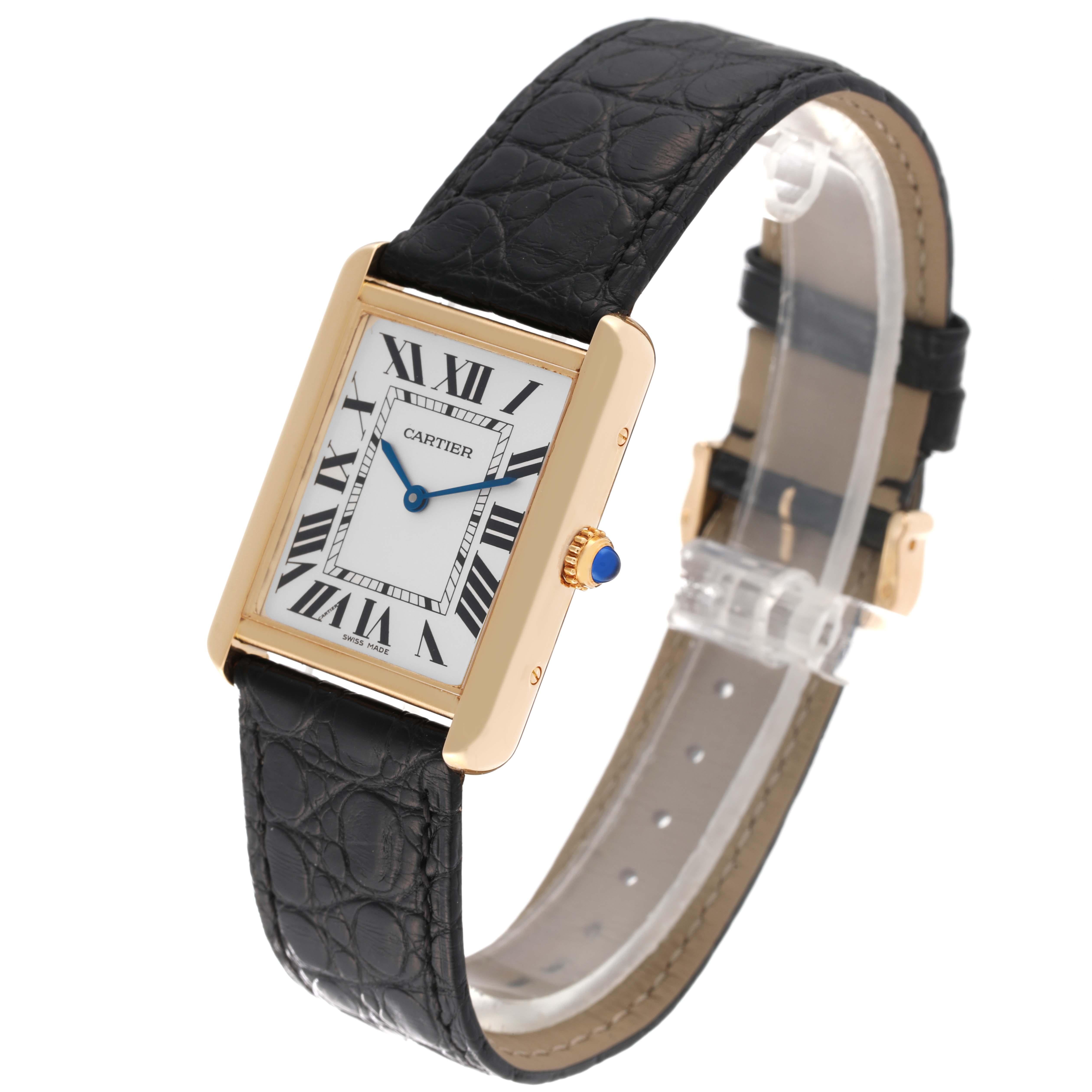 Cartier Tank Solo Large Yellow Gold Steel Mens Watch W5200004 For Sale 3