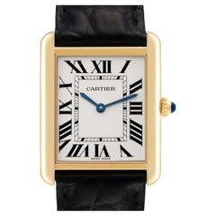 Cartier Tank Solo Large Yellow Gold Steel Mens Watch W5200004