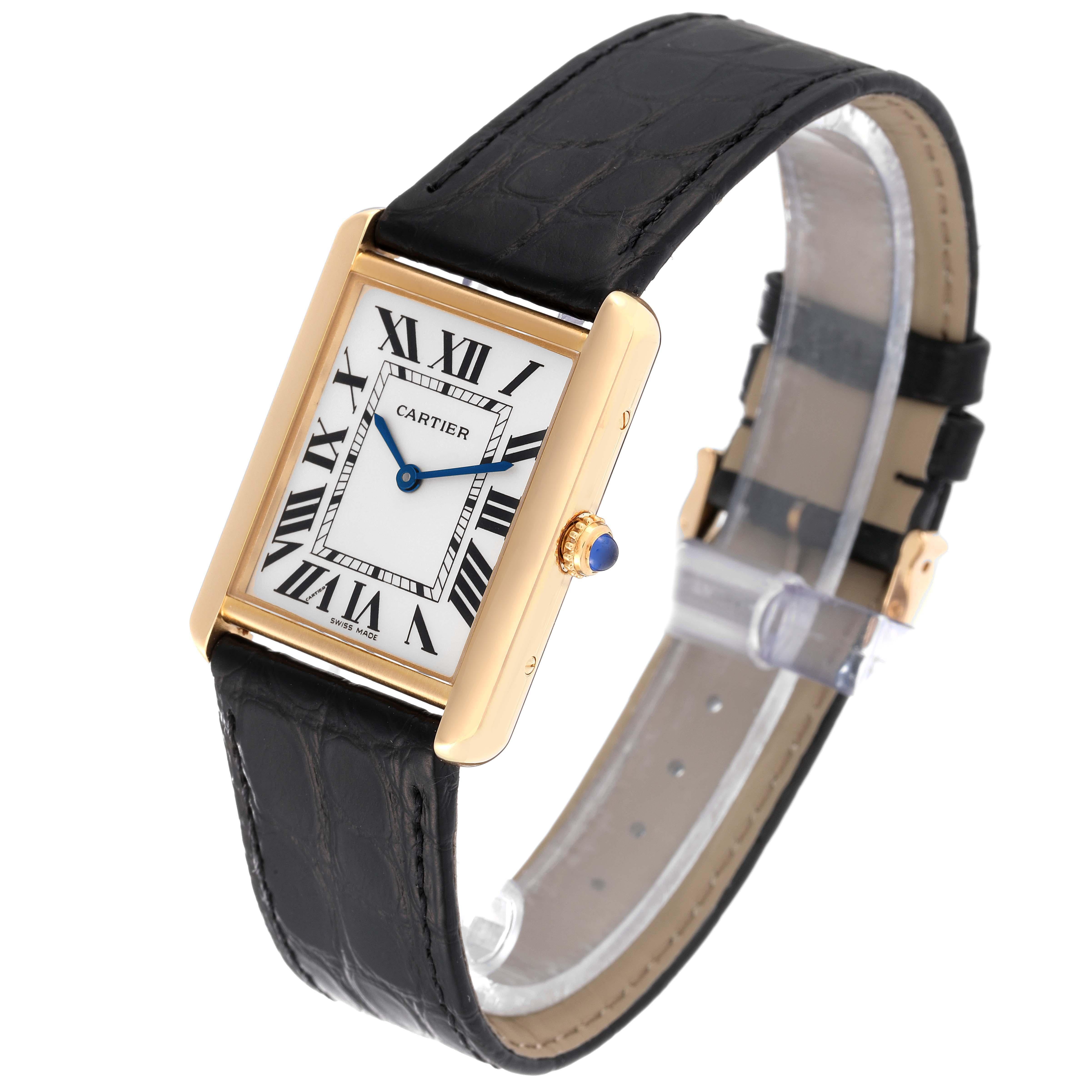 Cartier Tank Solo Large Yellow Gold Steel Mens Watch W5200004 Papers 6