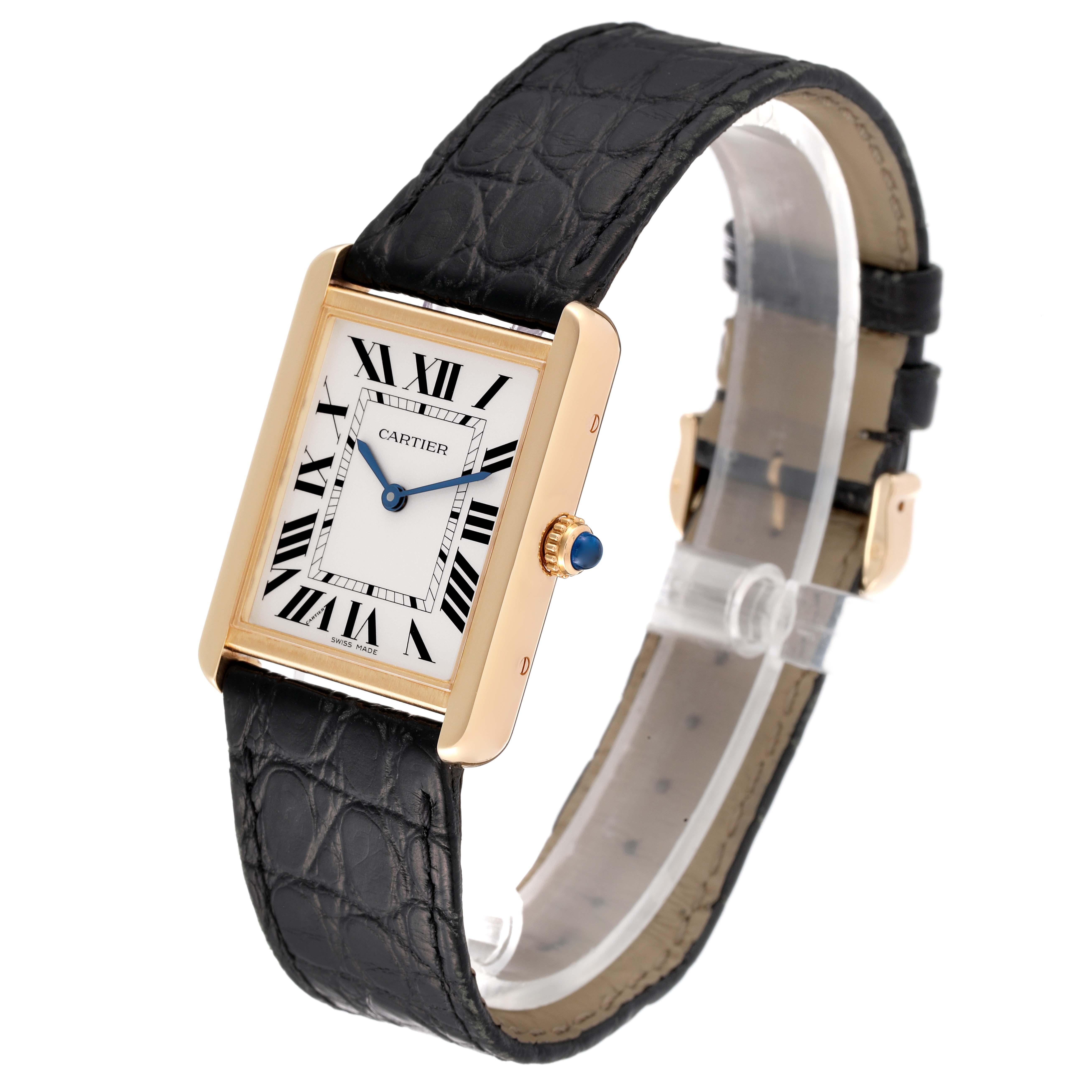 Men's Cartier Tank Solo Large Yellow Gold Steel Mens Watch W5200004 Papers