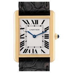 Cartier Tank Solo Large Yellow Gold Steel Mens Watch W5200004 Papers