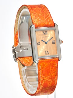 Cartier Tank Solo Limited Edition Orange 24mm Steel Quartz Watch 2716