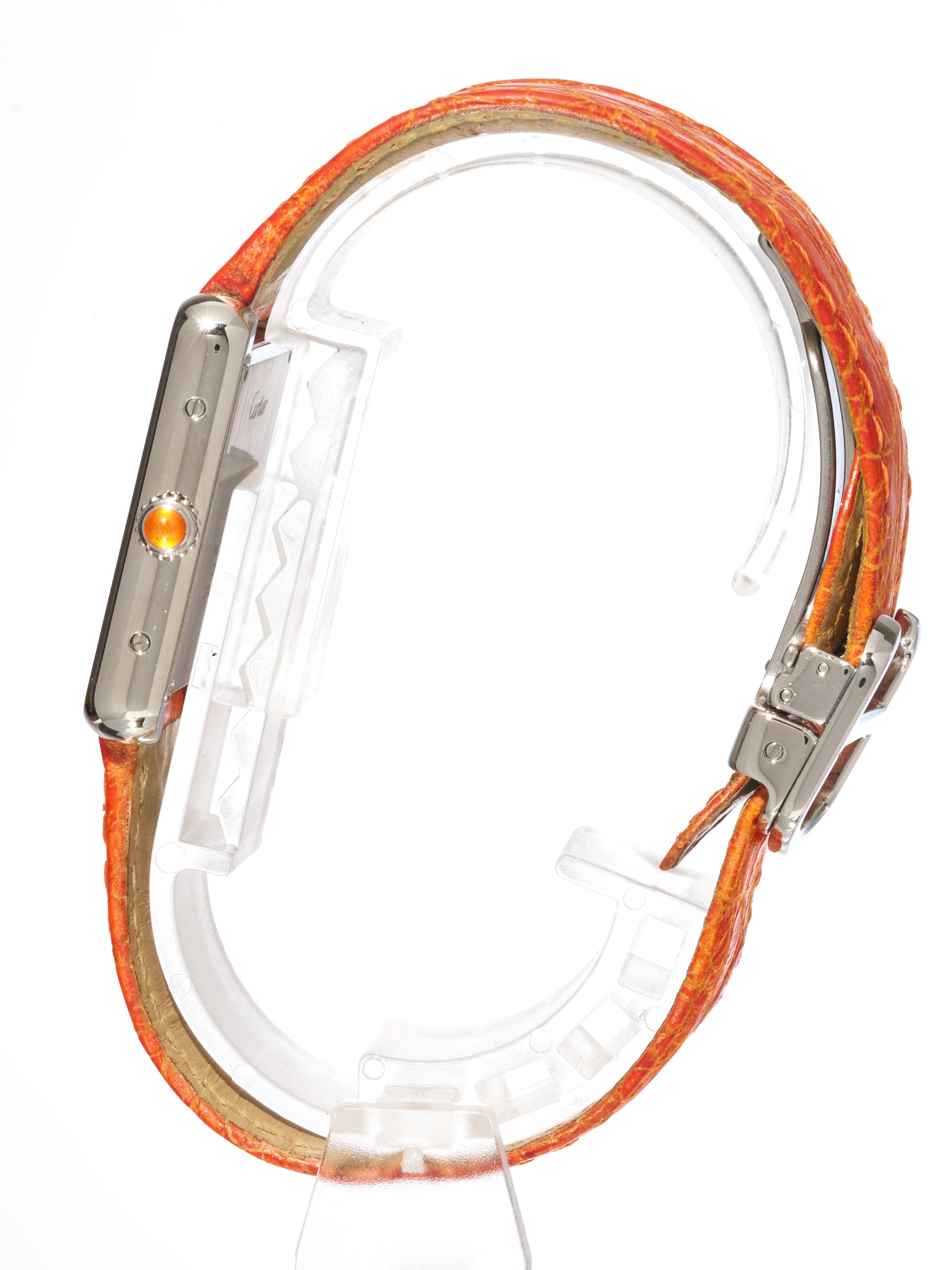 Cartier Tank Solo Limited Edition Orange 24mm Steel Quartz Watch 2716 For Sale 1