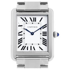 Cartier: Elegante, authentische Herrenuhr Tank Solo LM W5200014, Vintage