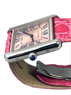 Cartier Tank Solo mid size Steel Pink dial Wrist Watch