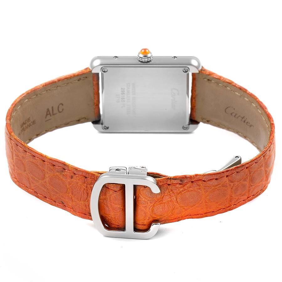 Women's Cartier Tank Solo Orange Dial Limited Edition Ladies Watch W1019455 Papers For Sale