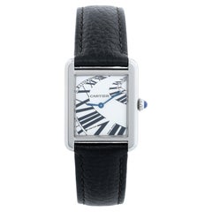 Cartier Tank Solo Piano Dial Stainless Steel Watch at 1stDibs