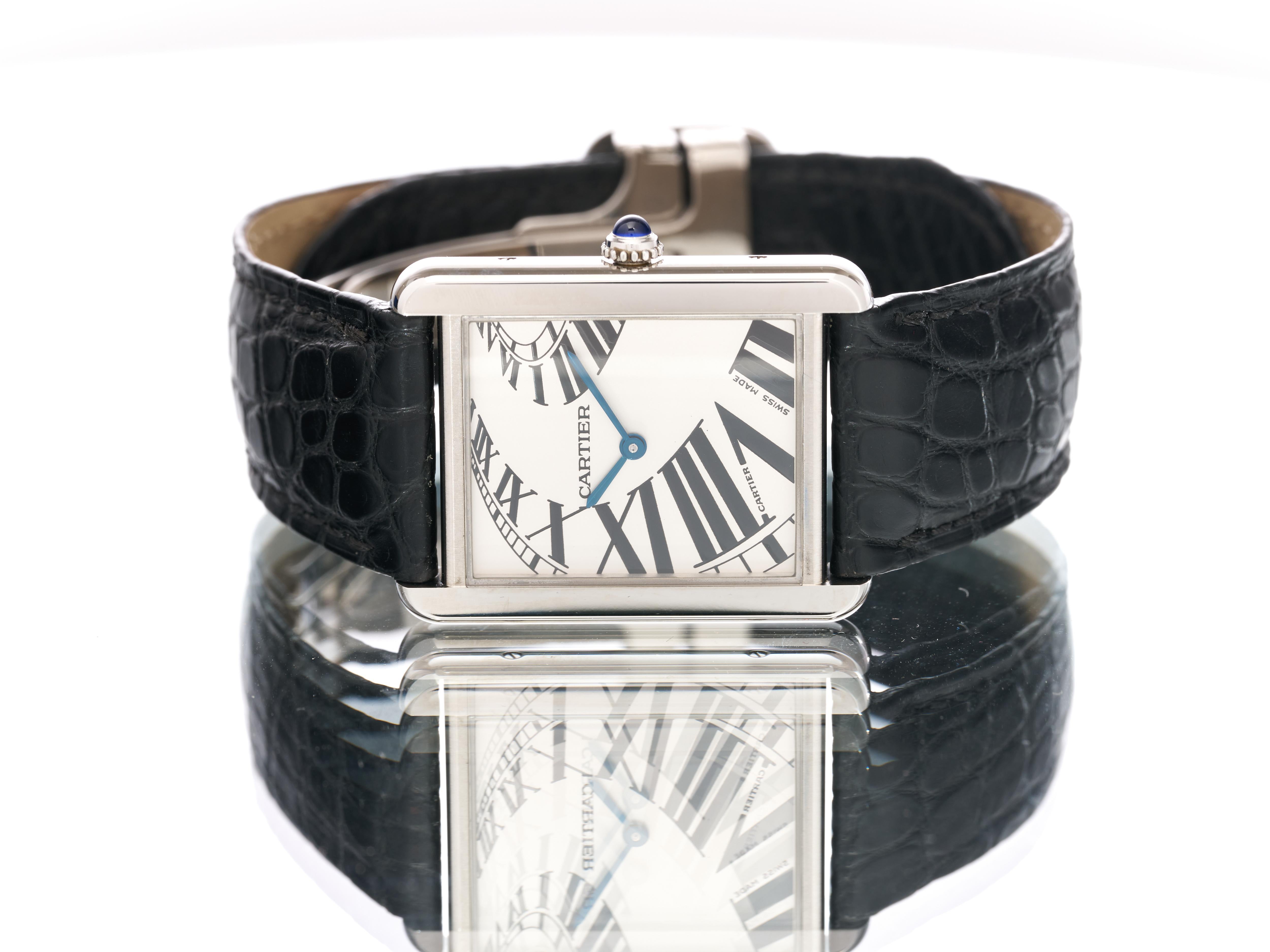 Cartier Tank Solo Piano Montre édition limitée blanche unisexe 3169 W5200017 B&P 5