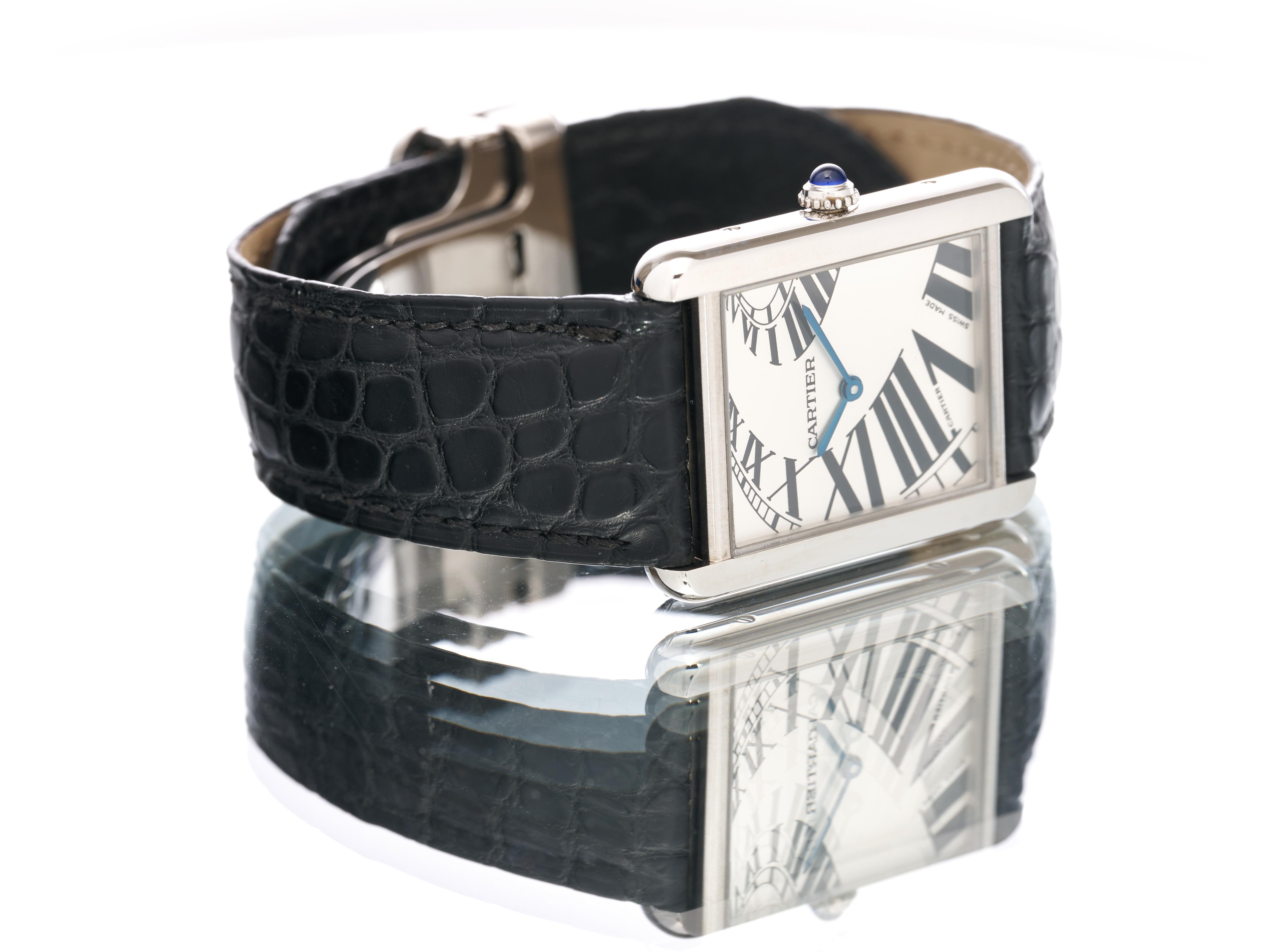 Cartier Tank Solo Piano Montre édition limitée blanche unisexe 3169 W5200017 B&P 6