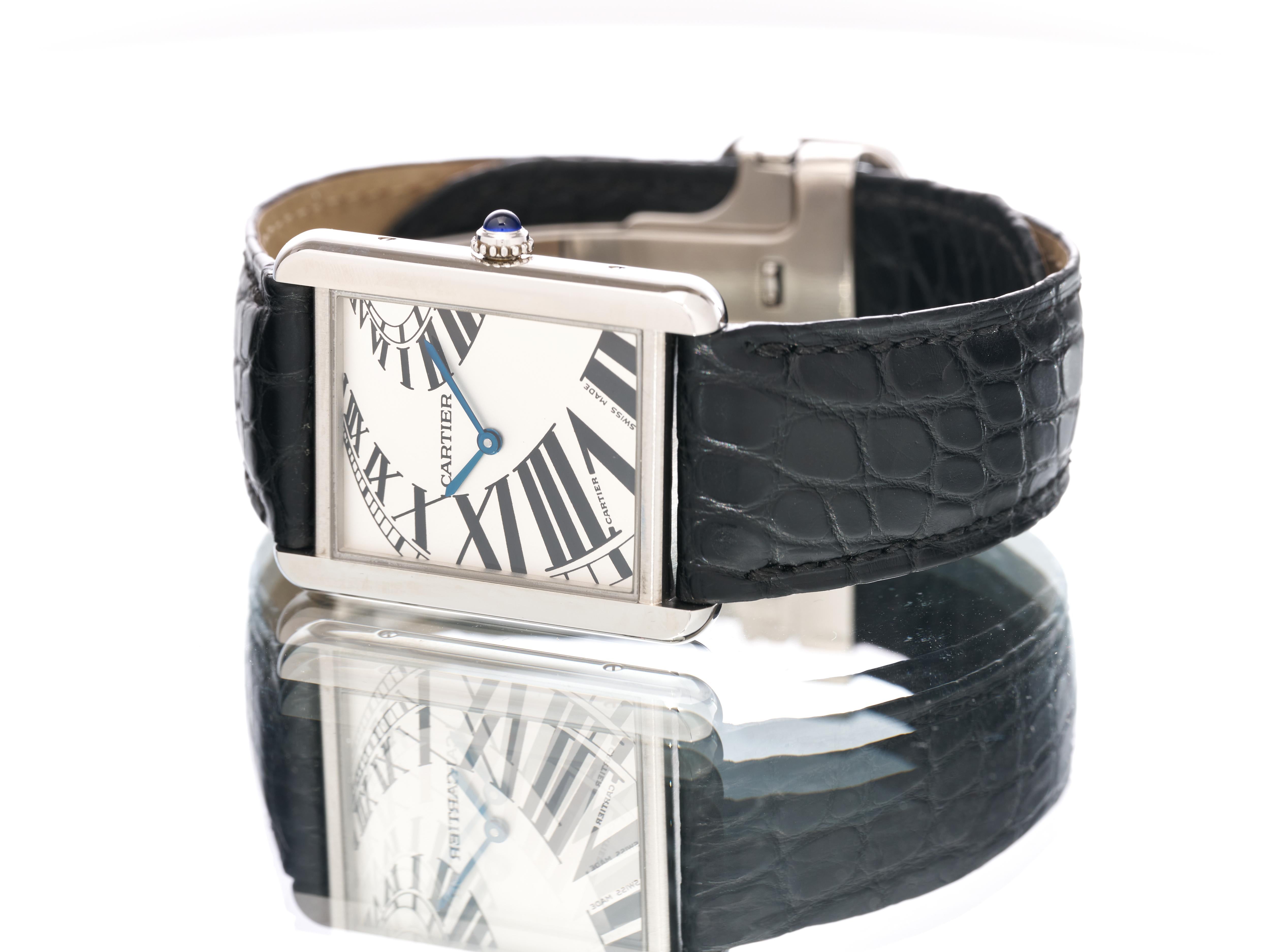 Cartier Tank Solo Piano Montre édition limitée blanche unisexe 3169 W5200017 B&P 4