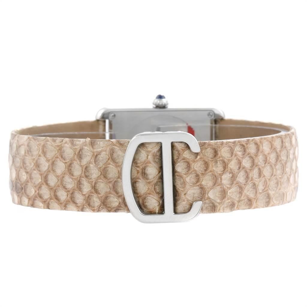Cartier Tank Solo Python Pattern Steel Ladies Watch W5200020 1