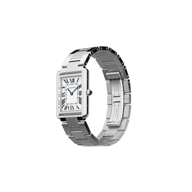 Women's or Men's Cartier Tank Solo Quartz Movement Large Model Steel Men's Watch W5200014