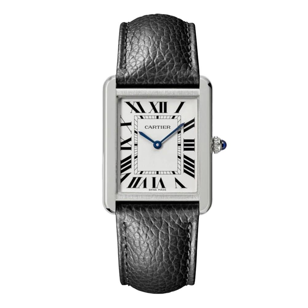 Cartier Tank Solo Quartz Movement Steel & Leather Watch WSTA0028