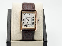 Cartier Tank Solo Ref. 3167 18K Rose Gold Steel Leather Strap Box