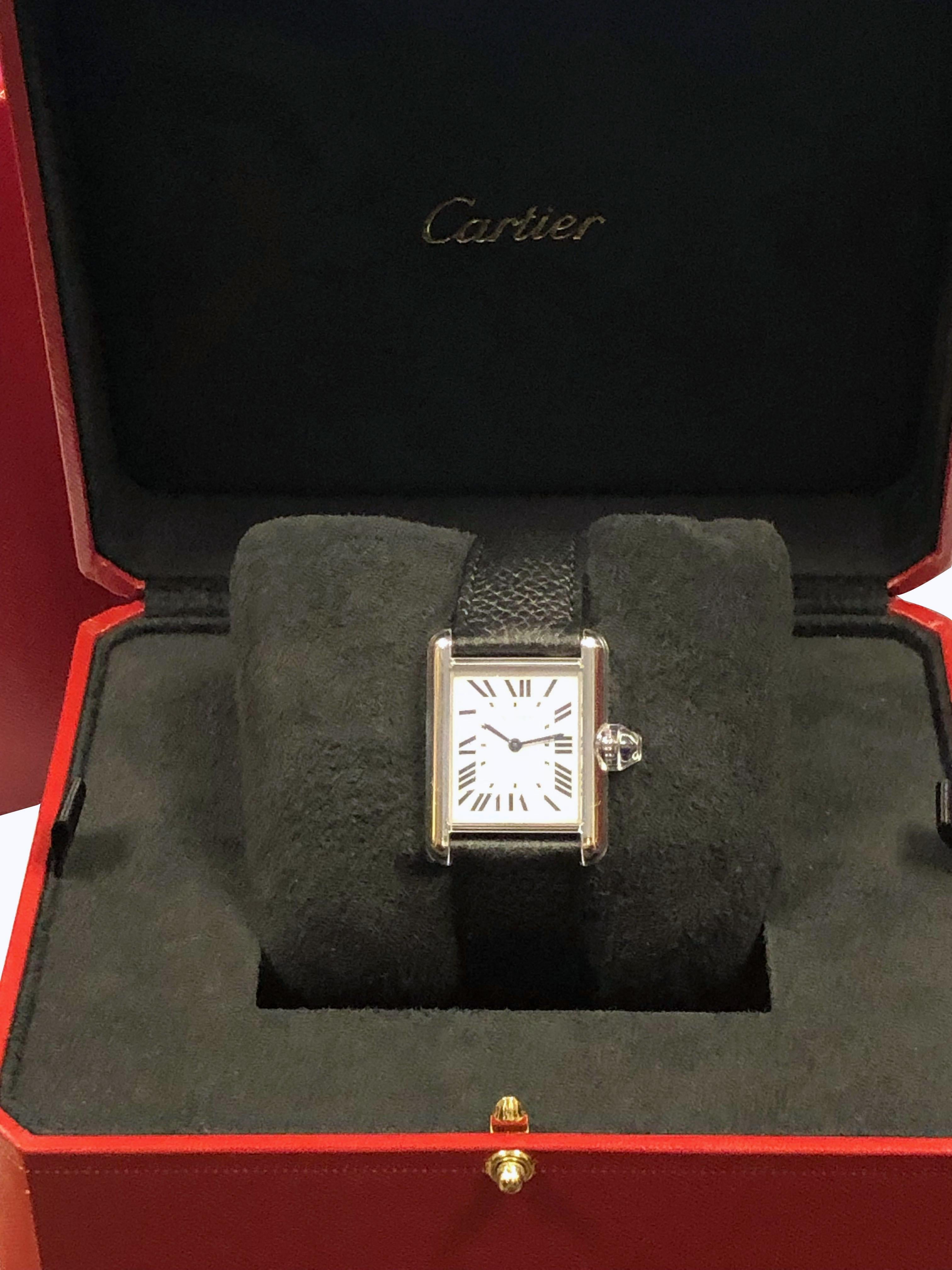 Cartier Tank Solo Ref 4323 Steel Large Quartz Wrist Watch 1