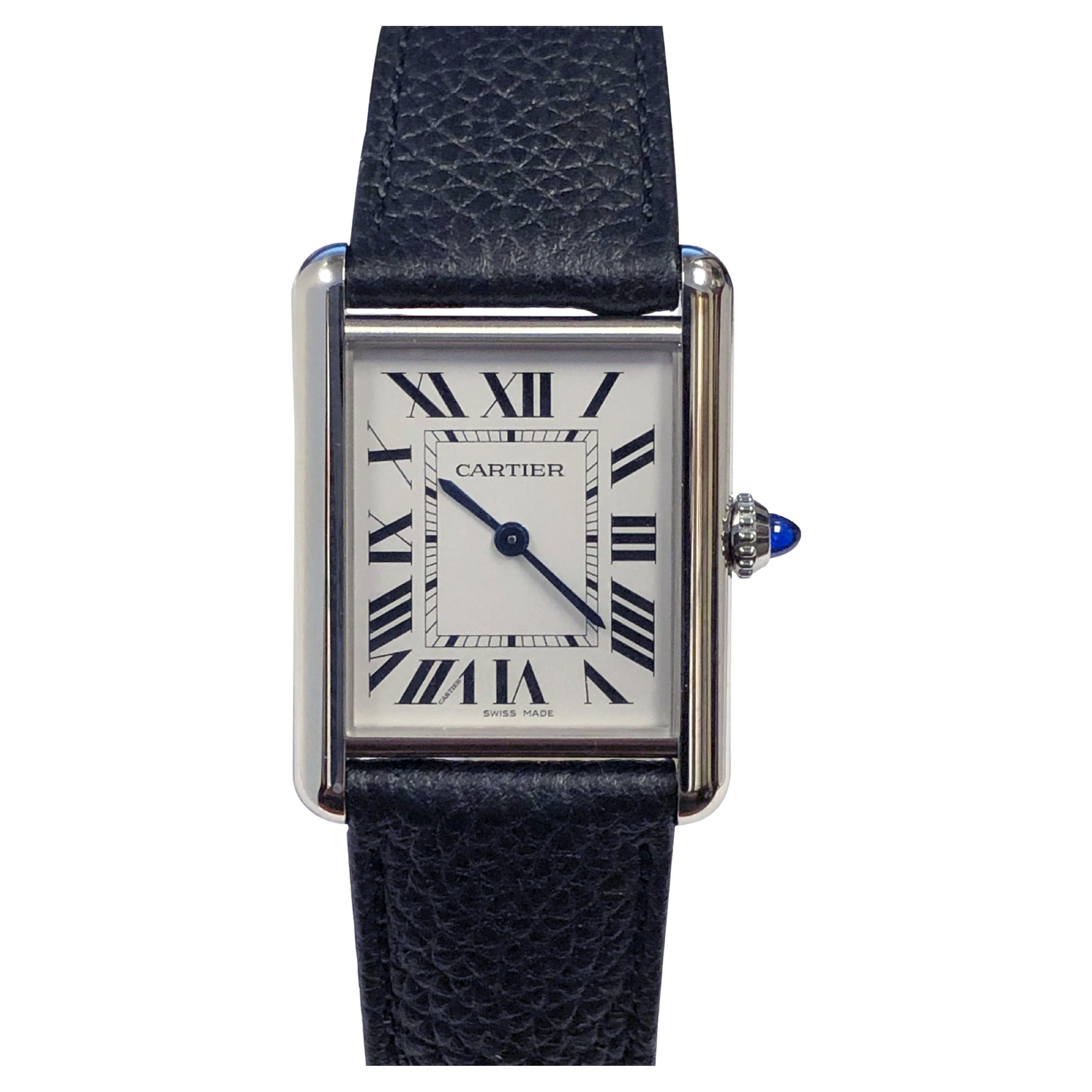 Cartier, montre-bracelet Tank Solo réf. 4323 en acier avec grand quartz sur  1stDibs | bracelet montre tank cartier