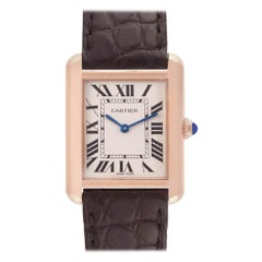 Cartier Tank Solo Rose Gold Steel Brown Dial Ladies Watch W5200024