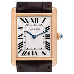 Cartier Tank Solo Roségold Stahl Braun Armband Große Uhr W5200025 Box Papiere