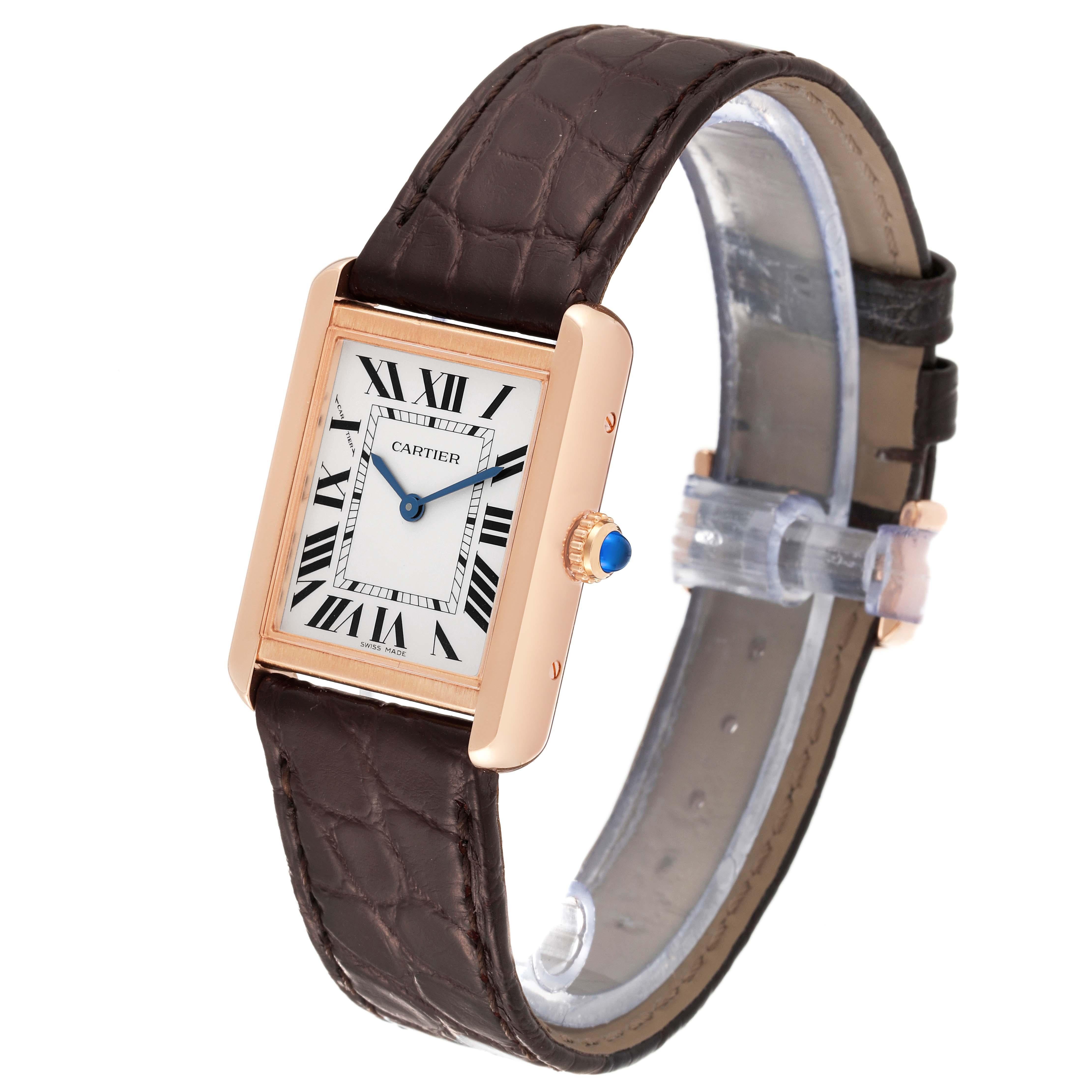 Cartier Tank Solo Silver Dial Rose Gold Steel Ladies Watch W5200024 Card 2