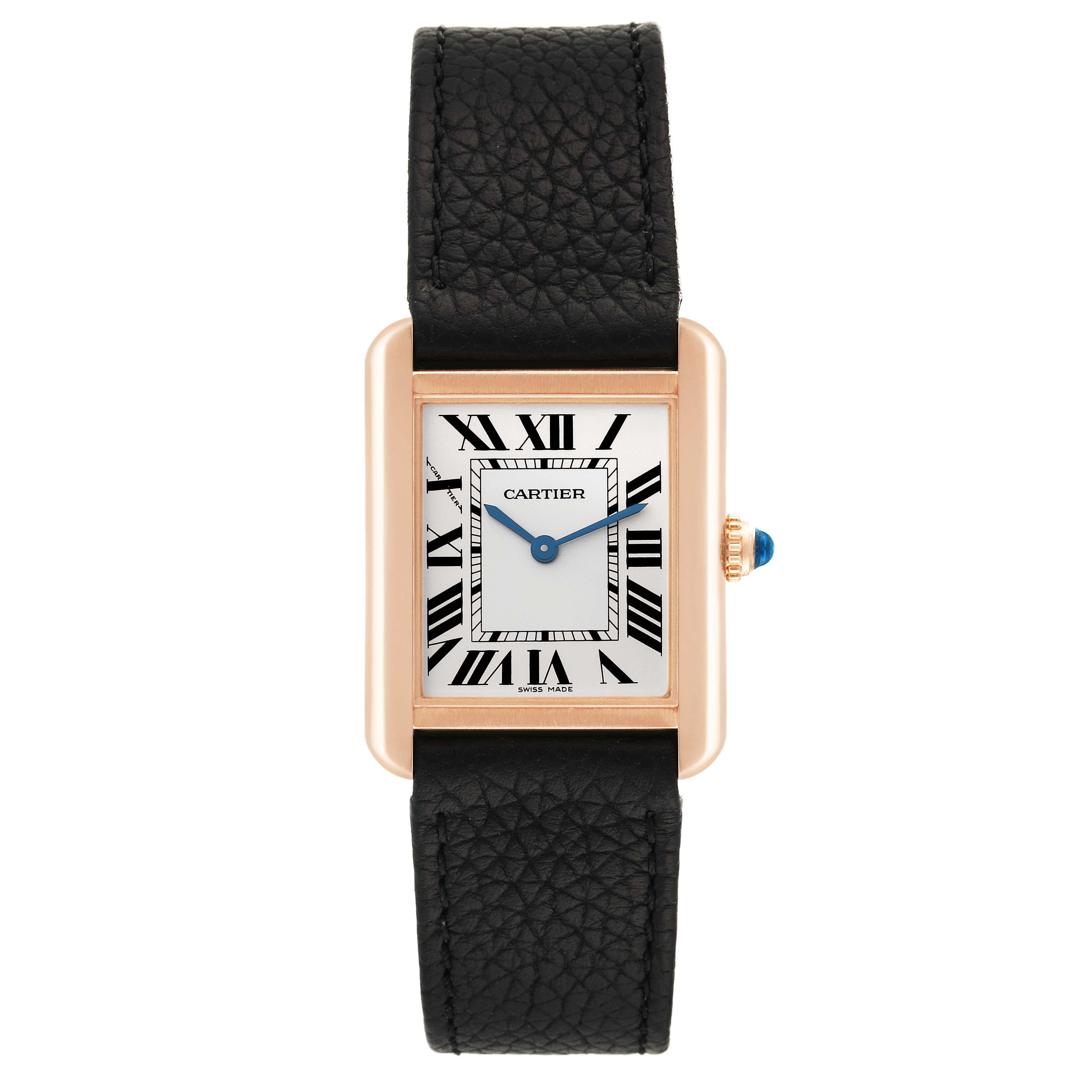 Cartier Tank Solo Silver Dial Rose Gold Steel Ladies Watch W5200024 Card For Sale 5