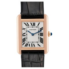 Cartier Tank Solo Silver Dial Rose Gold Steel Ladies Watch W5200024 Card